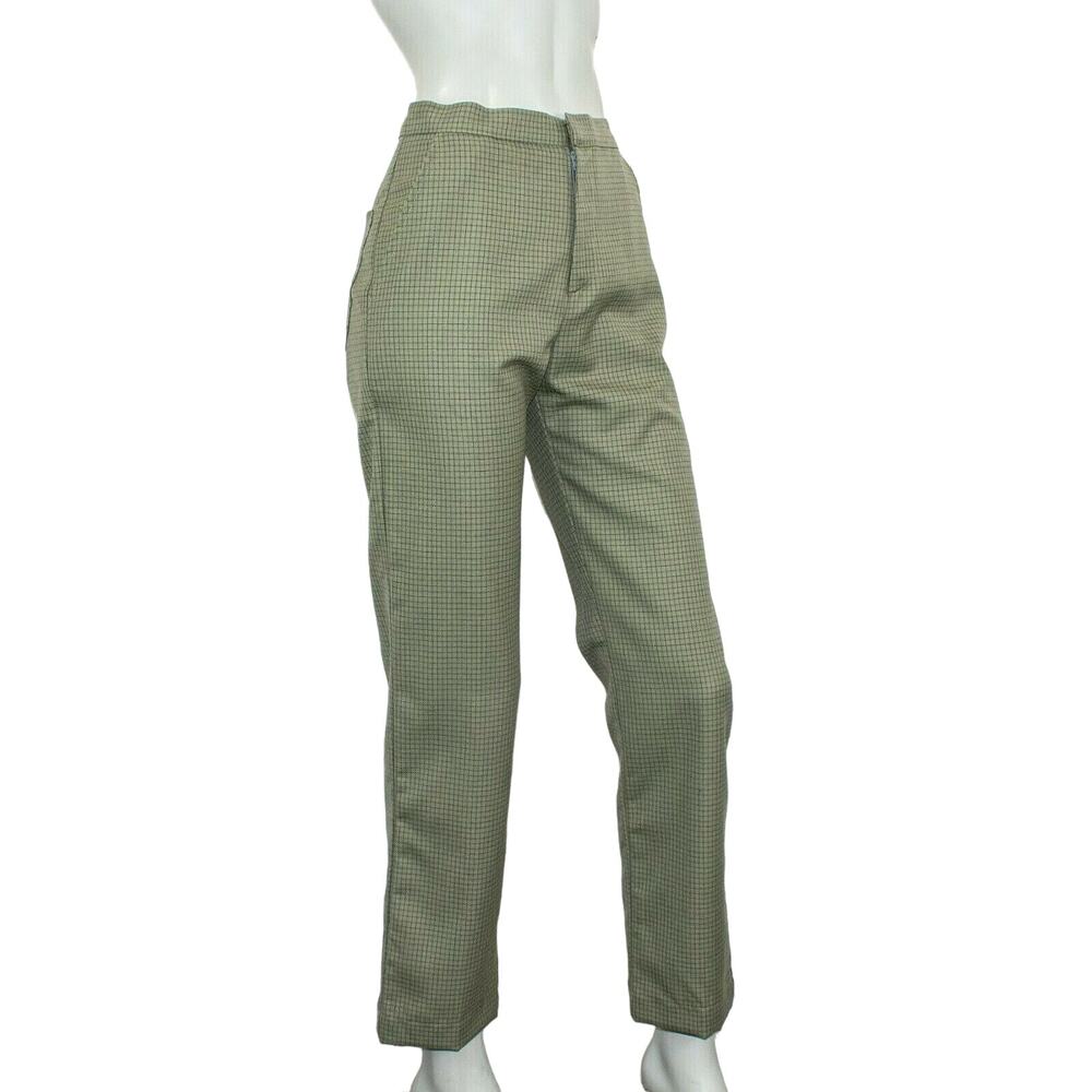 CARLEEN Poppy Pants Sage Wool Grid Check Women's Size 2 - Picture 5 of 10